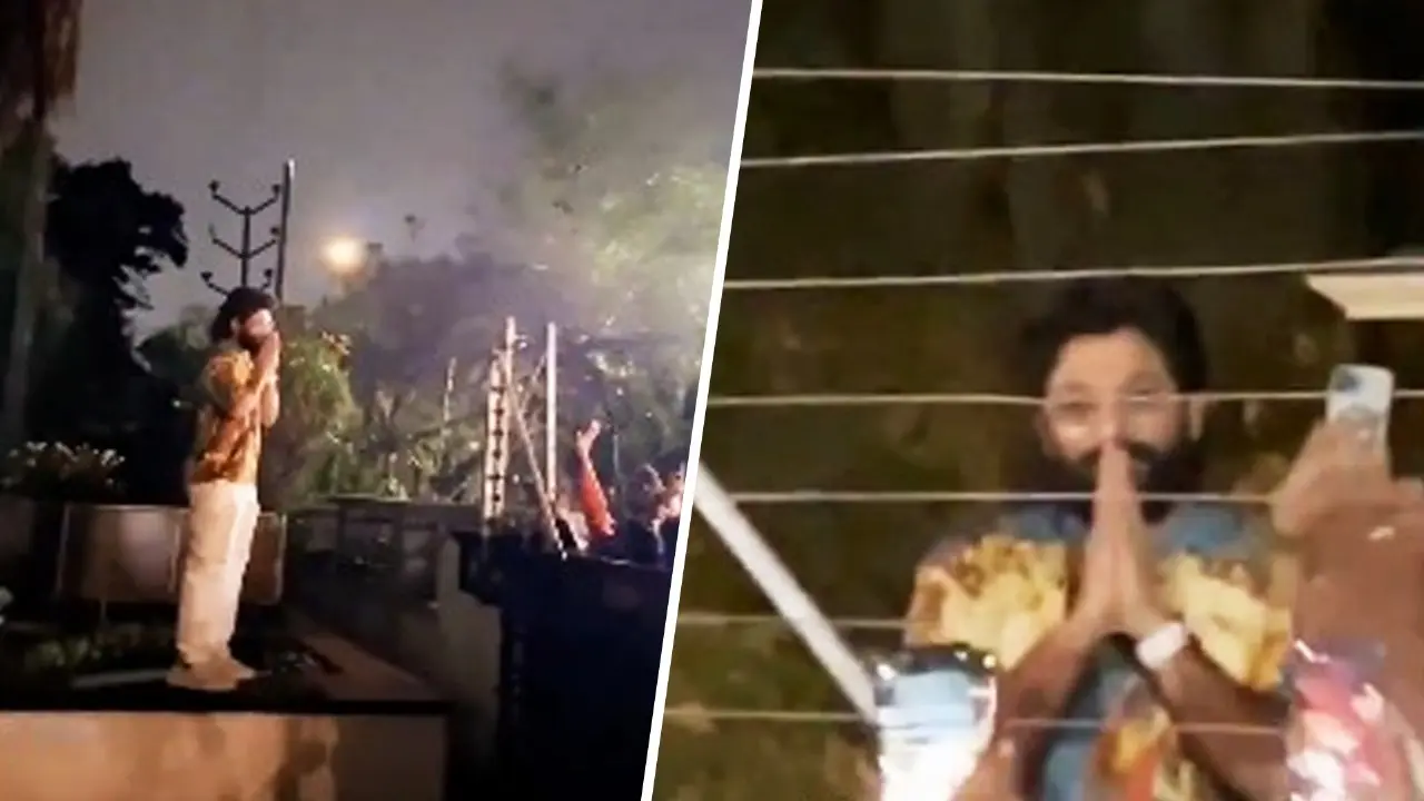 Allu Arjun Greets Sea Of Fans With Folded Hands On His 42nd Birthday | Watch Allu Arjun