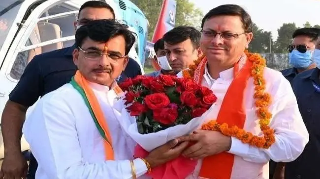 Kailash Gahtori with CM Pushkar Singh Dhami