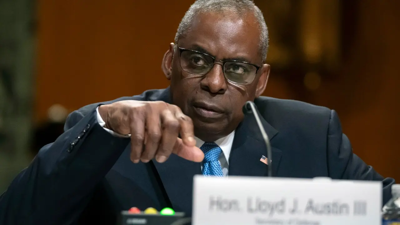 Secretary of Defense Lloyd Austin speaks during a hearing of the Senate Appropriations Committee Subcommittee on Defense on Capitol Hill, May 8, 2024, in Washington.