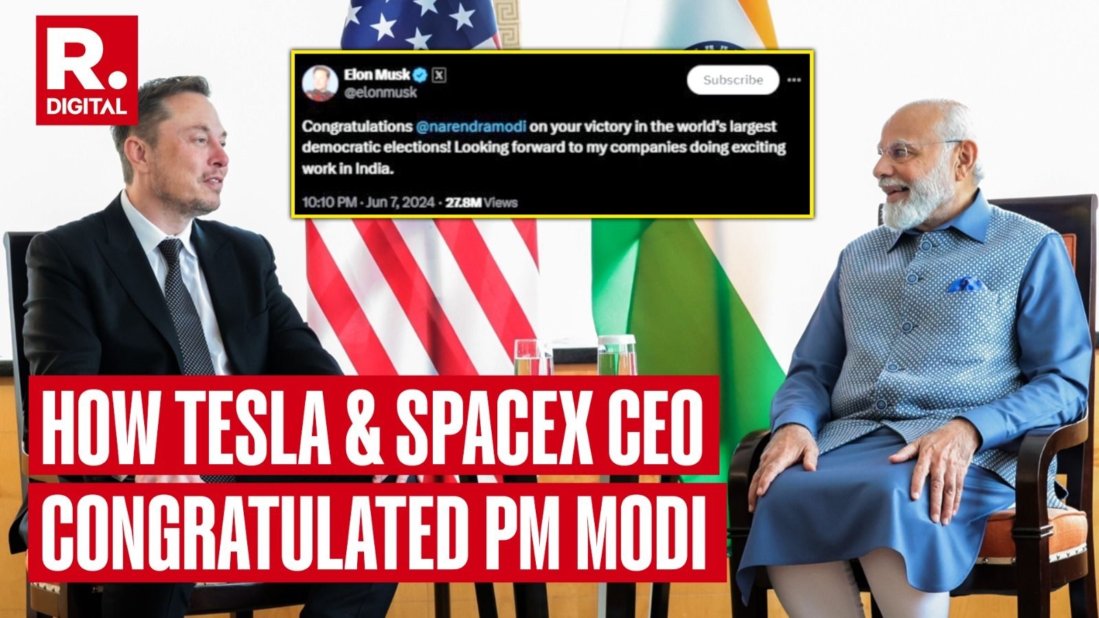 Pms Stunning Hattrick Elon Musk Wishes Narendra Modi Looking Forward To Exciting Work In 4998