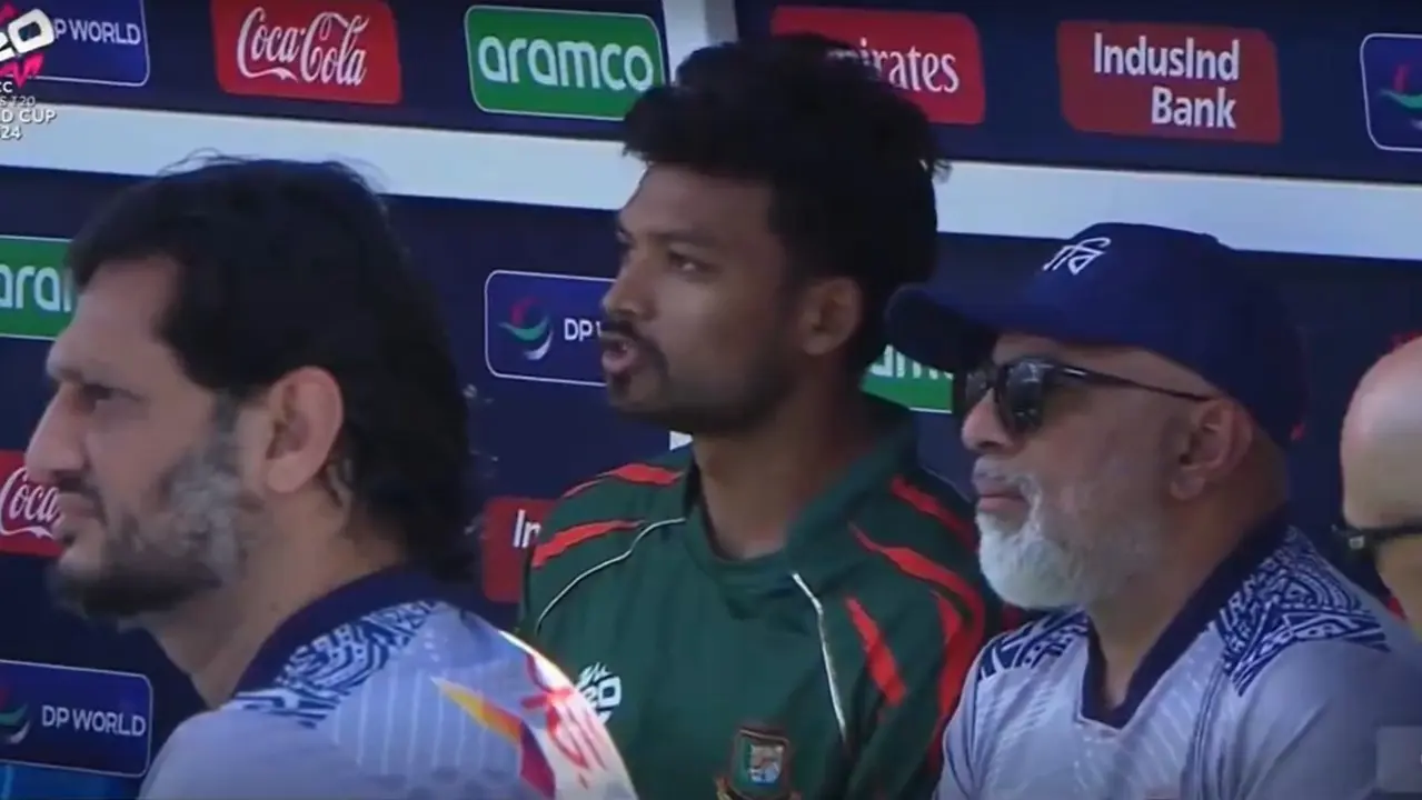 Caught on Camera! Bangladesh captain abuses umpire during SA vs BAN T20 WC game Najmul Hossain Shanto