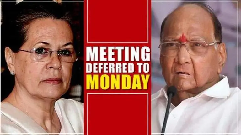 Maharashtra: Sharad Pawar-Sonia Gandhi meet on Sena-NCP-Cong alliance postponed to Monday Maharashtra