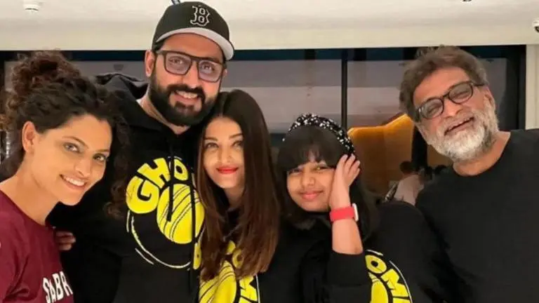 Abhishek Bachchan, Aishwarya Rai, Aaradhya's photos in Ghoomer sweatshirts go viral Abhishek Bachchan