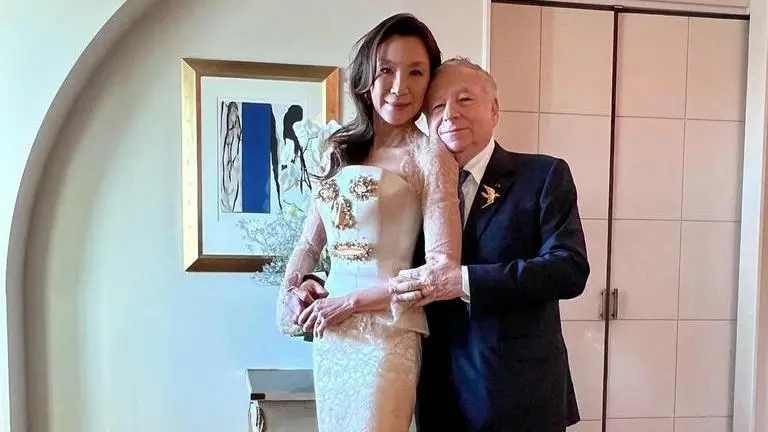 Michelle Yeoh gives fans a glimpse of her Schiaparelli wedding gown Michelle Yeoh