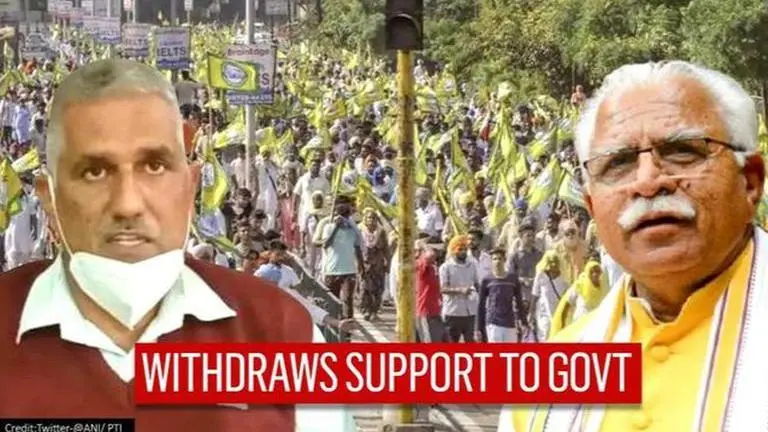 Haryana MLA withdraws support to Khattar-led state government over farmers' agitation Haryana