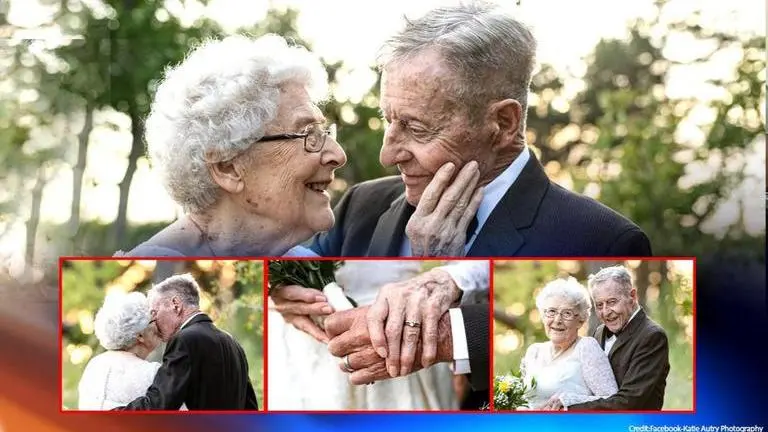 Elderly couple recreates wedding day on 60th anniversary with unique photoshoot; see pics Elderly couple recreate their wedding day on 60th anniversary, netizens bless them