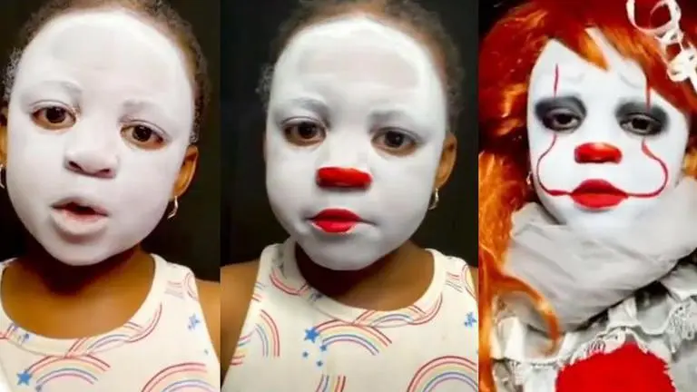 4-yr-old recreates 'Pennywise' from 'It', netizens laud her make-up skills | Watch video IT