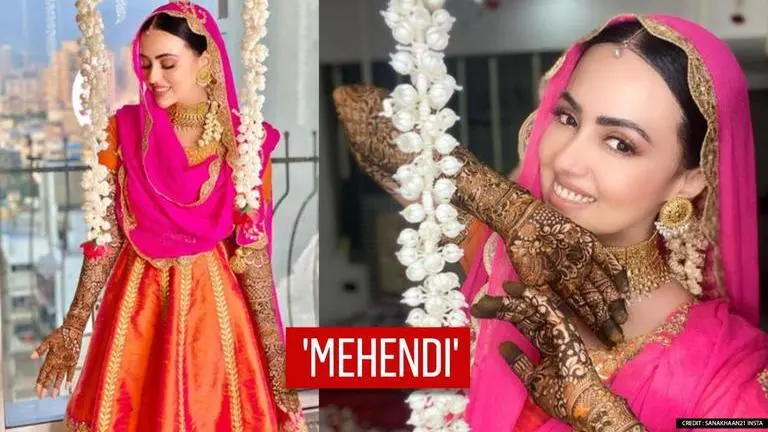 Sana Khan shares her Mehendi ceremony pictures, fans praise her stunning look Sana Khan
