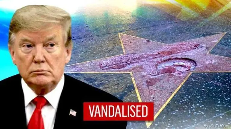 'Hulk' destroys Donald Trump's Hollywood 'Walk of Fame' star in Los Angeles Hulk