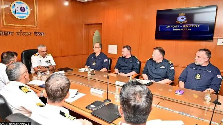 Indian, UK Navy officers interact over training-related issues in Kochi Royal Navy-Indian Navy