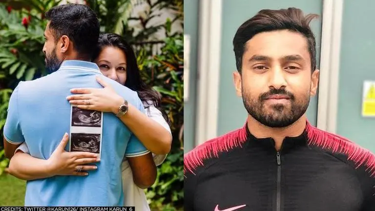 Karun Nair and wife Sanaya Takariwala announce pregnancy on social media; Check post Karun Nair, Indian Cricketer, Karun Nair's Wife, Sanaya Tankariwala, Karun Nair children, India test squad, India vs Sri Lanka, Sri Lanka vs India