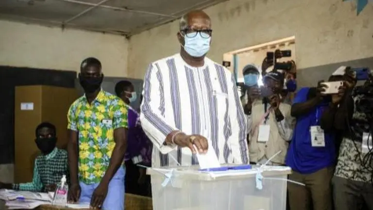 Burkina Faso president votes in election