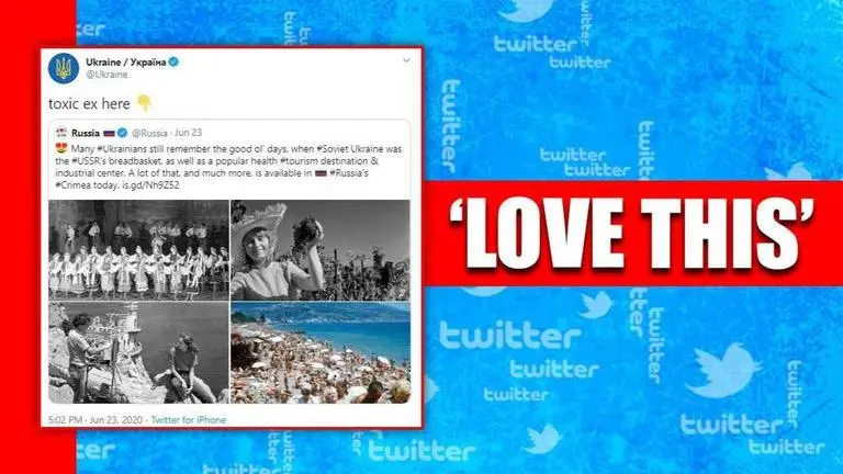 Ukraine's 'savage' response to Russia's throwback pictures takes internet by storm Ukraine