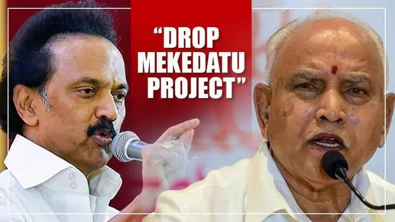 MK Stalin urges Karnataka CM Yediyurappa to drop the Mekedatu project MK Stalin