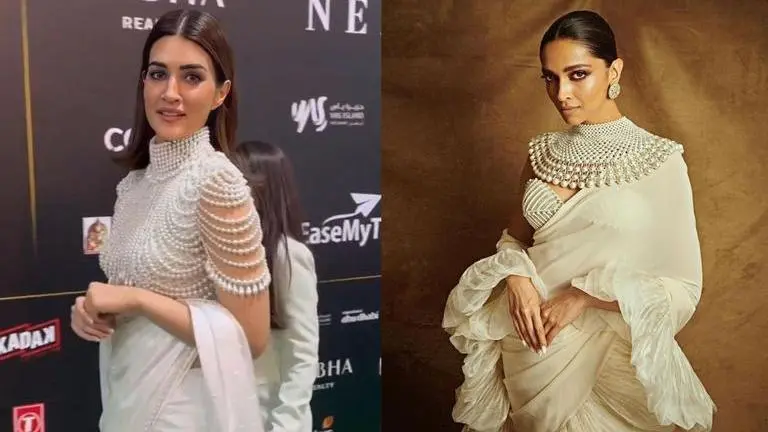 Kriti Sanon's beaded blouse at IIFA resembles Deepika Padukone's Cannes 2022 look Kriti Sanon