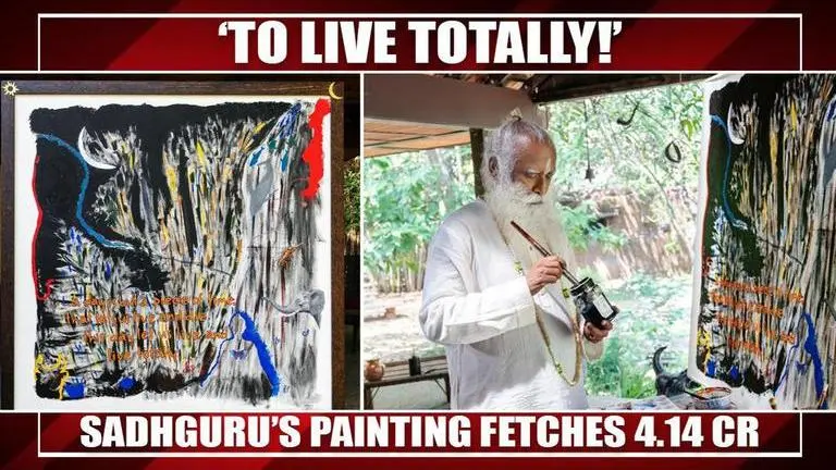 Sadhguru’s painting auctioned for Rs 4.14 crore; proceeds towards Isha’s Covid relief ops Sadhguru