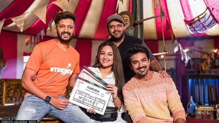 Sonakshi Sinha, Saqib Saleem collaborate for new film 'Kakuda', shooting begins today Sonakshi Sinha, Saqib Saleem, Riteish Deshmukh, RSVP, Kakuda