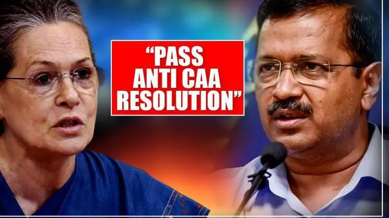 Congress leader pens letter to Delhi CM Kejriwal, urges him to pass anti-CAA resolution Congress