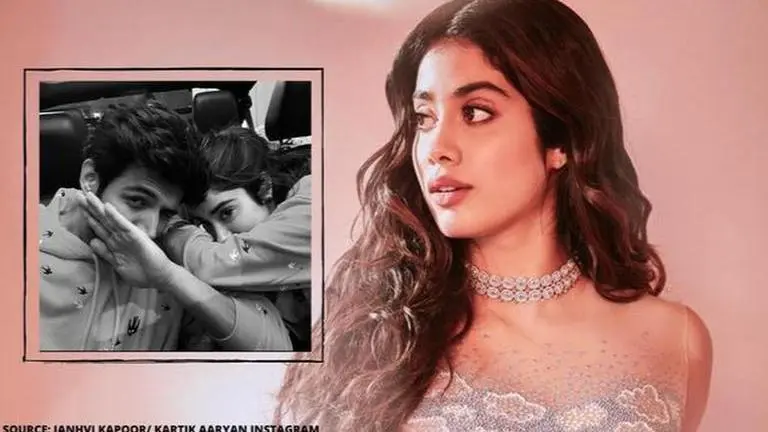 Janhvi Kapoor's reaction to Kartik Aaryan's birthday wish for her is unmissable; see pic Janhvi Kapoor