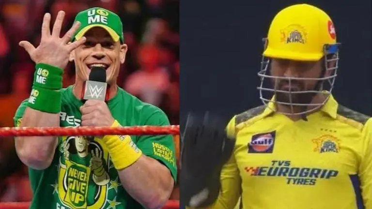 WWE icon John Cena responds to MS Dhoni 'You Can't See Me' gesture in IPL game MS Dhoni, IPL, WWE, CSK