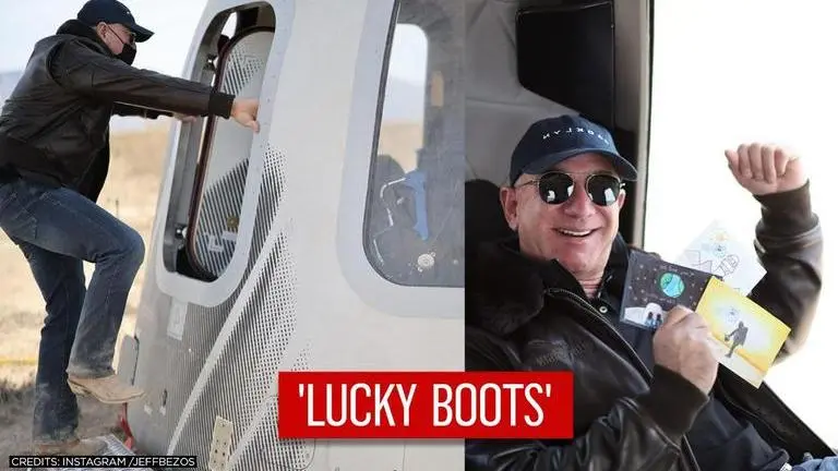 Jeff Bezos wears his 'lucky boots' to review launch & landing of New Shepard test flight Jeff Bezos