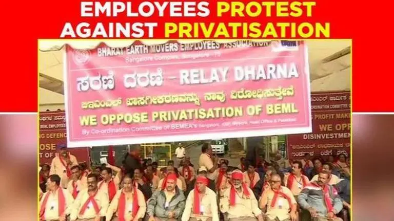 Bengaluru: BEML employees association protest against privatisation Bengaluru