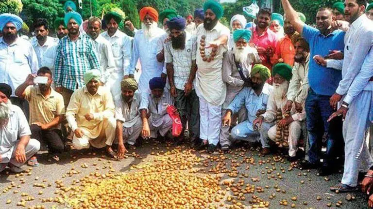 Punjab: Farmers protest Centre's farm ordinances