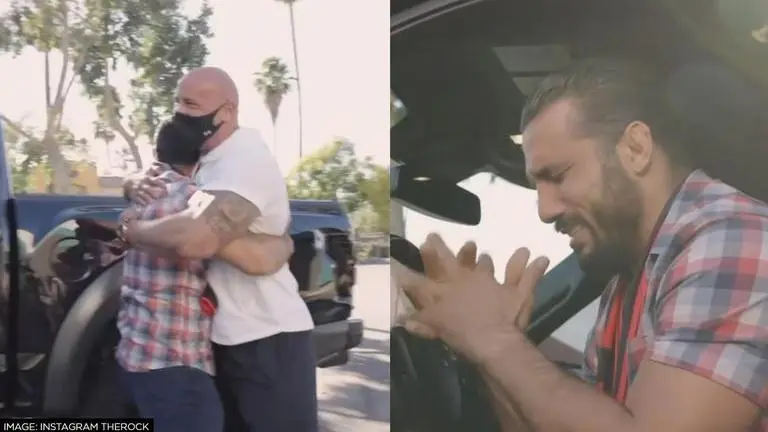 Dwayne Johnson gifts fan custom-made truck as holiday surprise at screening of Red Notice Dwayne Johnson