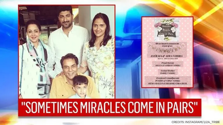 Hema Malini-Dharmendra 'overjoyed grandparents' as Ahana announces birth of twins