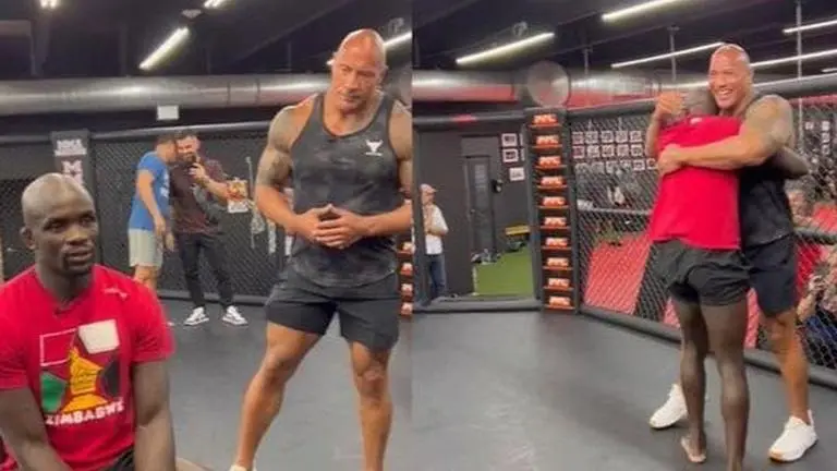 The Rock stuns Themba Gorimbo, shares touching moment after MMA fighter's maiden UFC win The Rock stuns Themba Gorimbo, shares touching moment after MMA fighter's maiden UFC win