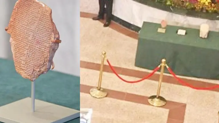 Iraq puts up 3,500-year-old artefact Gilgamesh Tablet on display after recovery from US Iraq