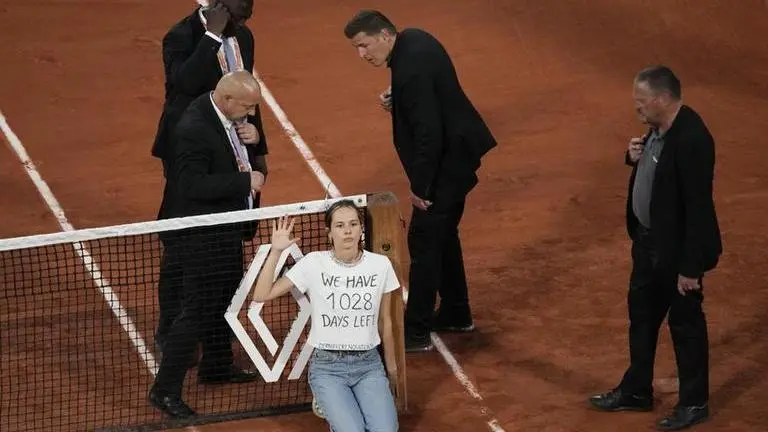 Climate change activist at French Open