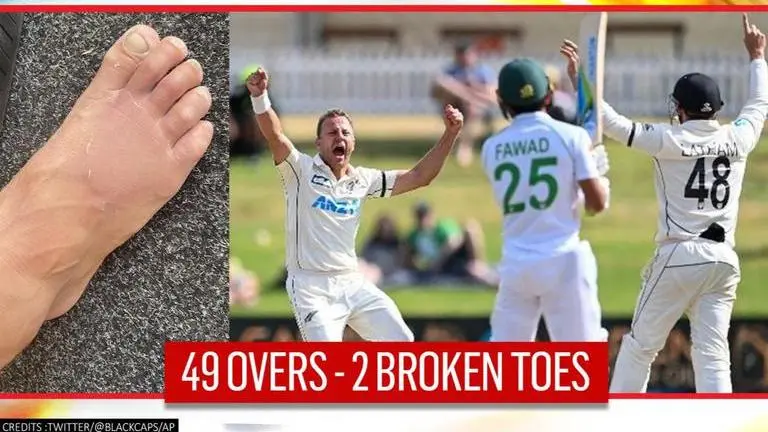 Battered Pakistan captain 'can't explain' Kiwi Neil Wagner's heroics despite 2 broken toes New Zealand fast bowler