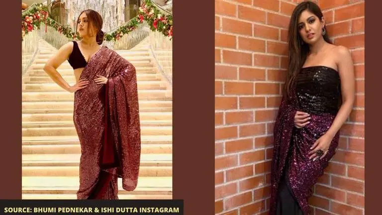 Bhumi Pednekar or Ishita Dutta Sheth: Whose sequin saree style you liked better? Bhumi Pednekar