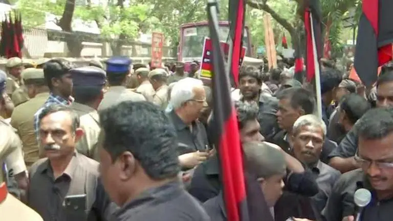 Pro-Dravidian outfit protests in Chennai against dominance of migrants in PSU jobs in TN Thandhai Periyar Dravidar Kazhagam