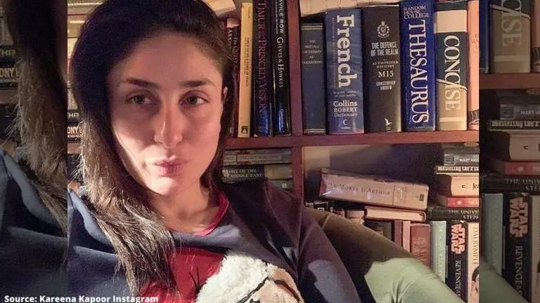 When Kareena Kapoor Khan's posed at her favorite spot in the house, the bookshelf Kareena Kapoor Khan