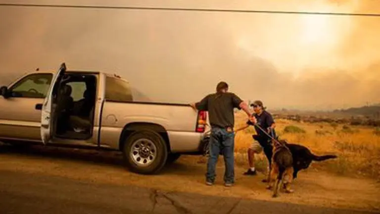 Procession for fallen firefighter in California