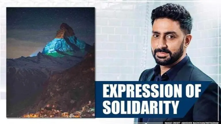 Swiss Matterhorn lit up in Indian tricolor amid COVID-19 crisis, Abhishek Bachchan shares Abhishek