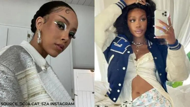 Doja Cat shares the details about her upcoming single 'Kiss Me More' with SZA In frame: Doja Cat, SZA; Source: Instagram