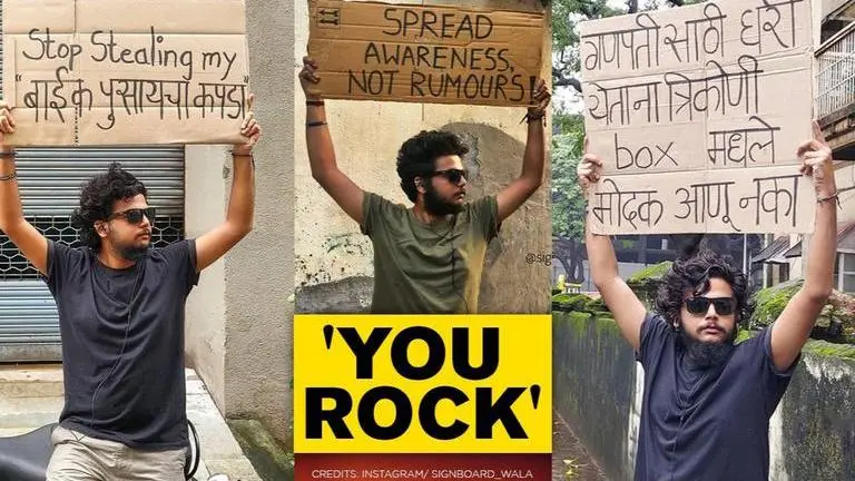 'Signboard wala' gives desi touch to 'dude with sign', posts hilarious suggestions Signboard wala