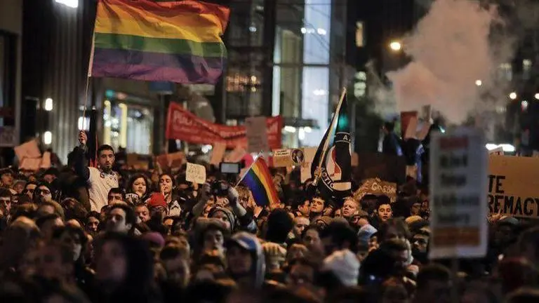 Protest held outside Trump Tower, NYC