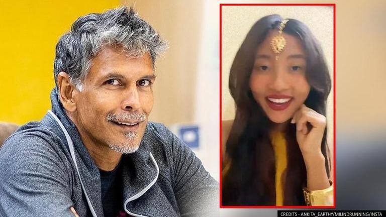 Ankita Konwar grooves to popular 90's song, husband Milind Soman reacts ...