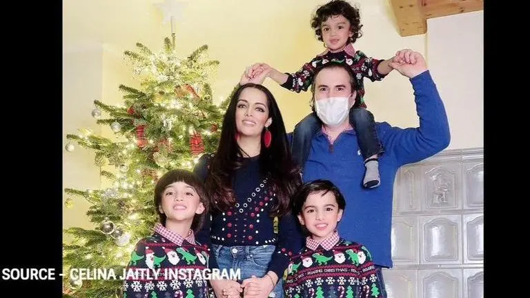 Celina Jaitly skirts 'mushy pics' with hubby, posts an adorable video with kids on V-Day Celina Jaitly