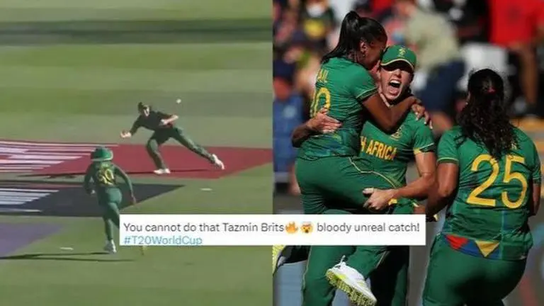 Tazmin Brits' 'Wonder Woman' catch steals show as South Africa advances into T20 WC final Tazmin Brits