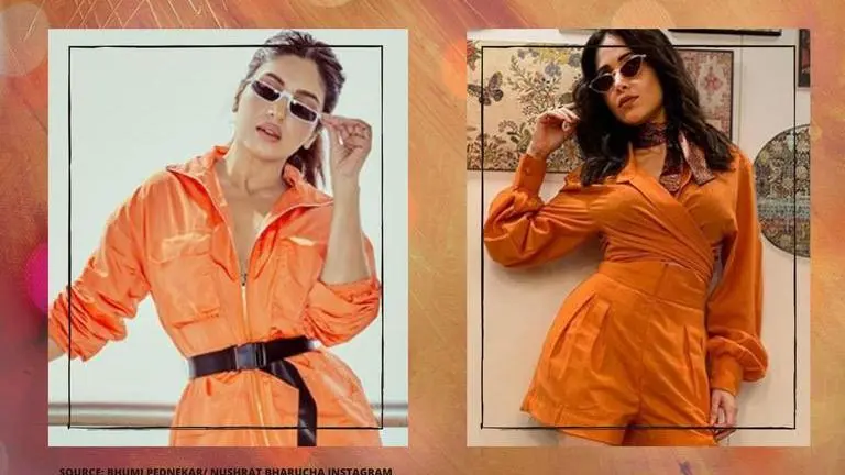 Bhumi Pednekar or Nushrat Bharucha: Who graced the orange outfit like a diva? Bhumi Pednekar