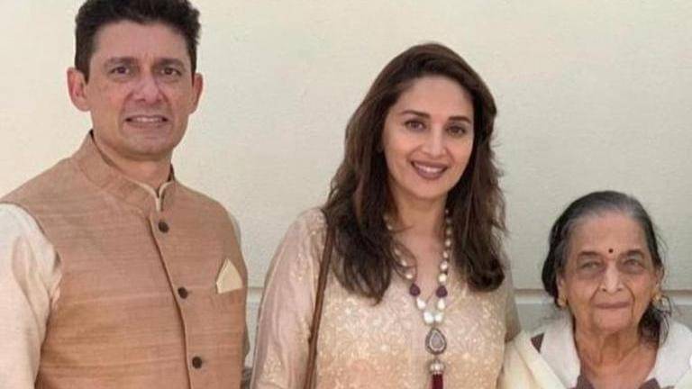 'happy birthday aai': madhuri dixit wishes mother with special post featuring unseen pics