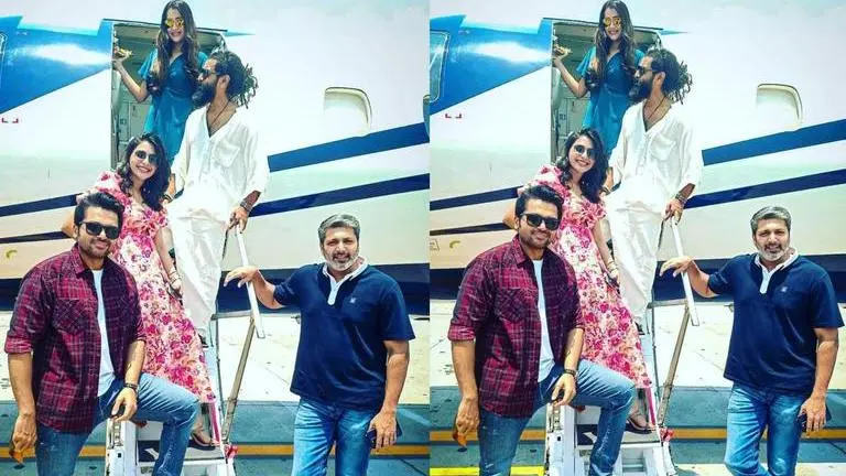 Chiyaan Vikram, Trisha, Jayam Ravi, Karthi head to Coimbatore ahead of PS2 release Chiyaan Vikram
