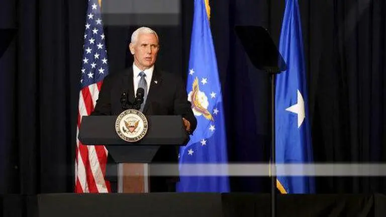 Pence speaks at memorial service for Yeager in West Virginia Pence speaks at memorial service for Yeager in West Virginia