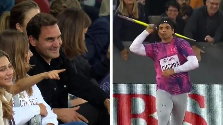Roger Federer watches Neeraj Chopra in Zurich Diamond League, internet explodes 'When Goat witnesses Goat': Fedex watches Neeraj Chopra in Zurich, internet explodes