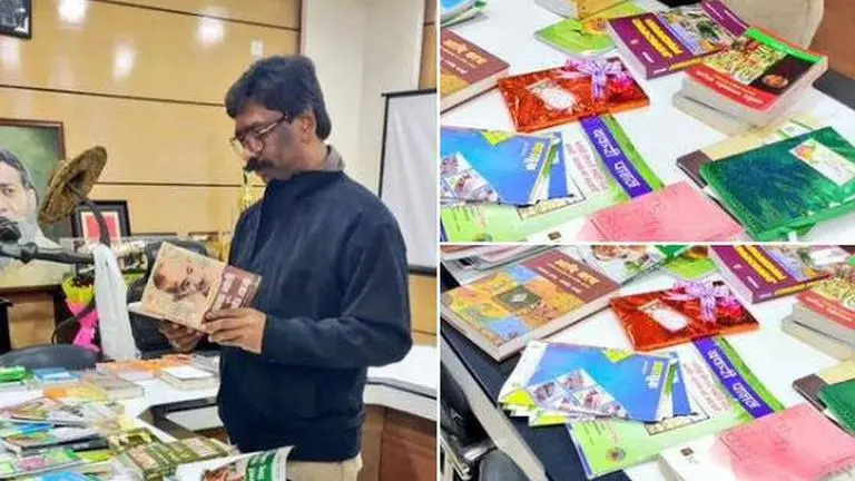 Jharkhand CM Hemant Soren asks for books instead of bouquets, well wishers oblige Hemant Soren
